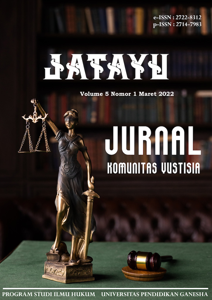 					View Vol. 5 No. 3 (2022): November, Jurnal Komunitas Yustisia
				